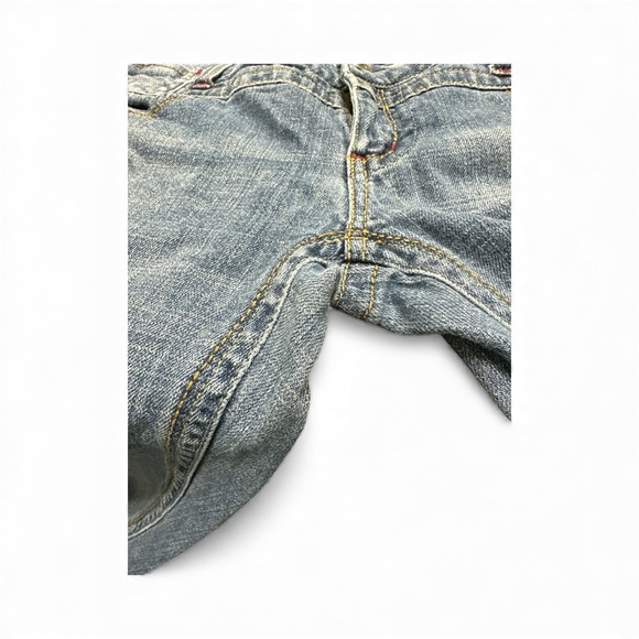 Vintage Y2K Low Rise Jeans Juniors 11  Embroidered Raw Hem Floral 2000s 90s - Picture 9 of 10